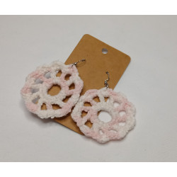 Earrings - Mandala - Pink and White (Large)