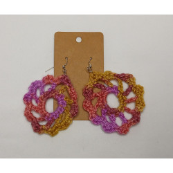 Earrings - Mandala - Multi-Color Pink (Large)