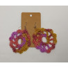 Earrings - Mandala - Multi-Color Pink (Large)