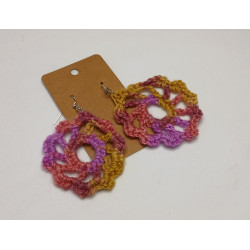 Earrings - Mandala - Multi-Color Pink (Large)