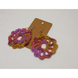 Earrings - Mandala - Multi-Color Pink (Large)