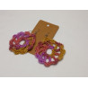 Earrings - Mandala - Multi-Color Pink (Large)