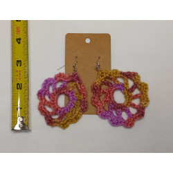 Earrings - Mandala - Multi-Color Pink (Large)