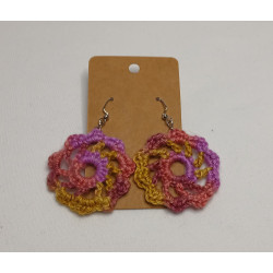 Earrings - Mandala - Multi-Color Pink (Large)