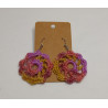 Earrings - Mandala - Multi-Color Pink (Large)