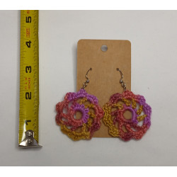 Earrings - Mandala - Multi-Color Pink (Large)