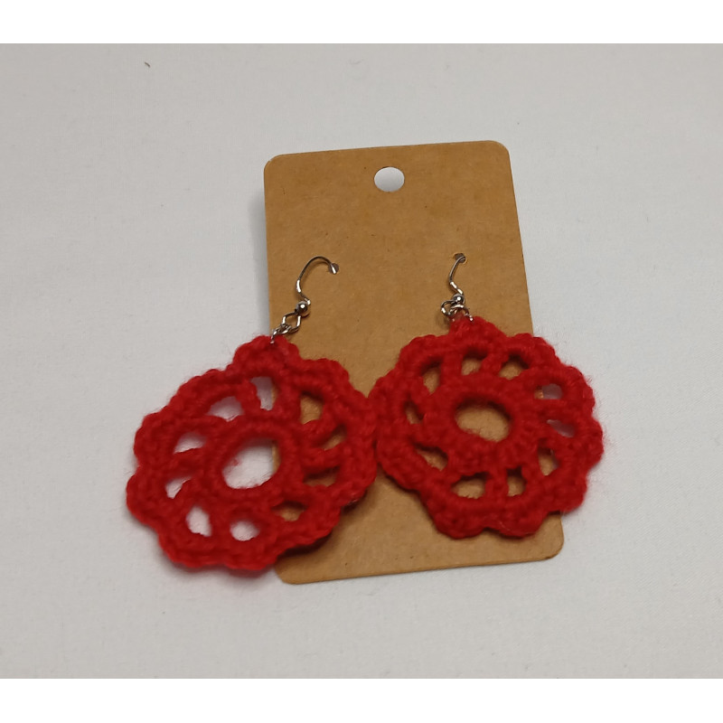 Earrings - Mandala - Red (Large)