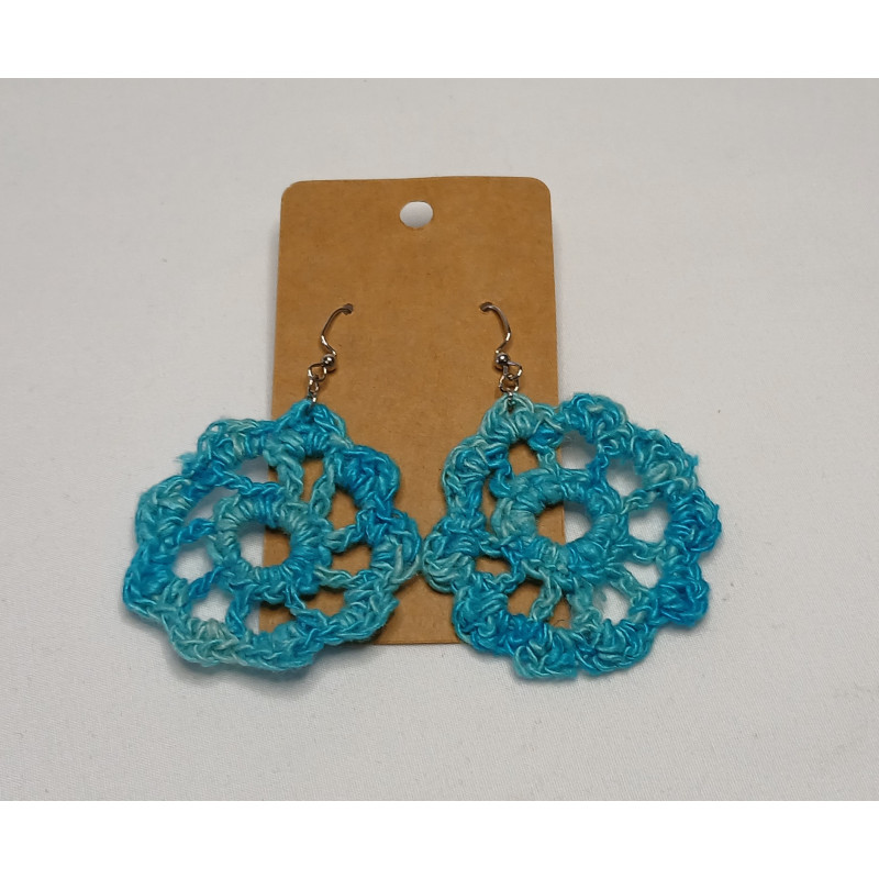 Earrings - Mandala - Dark Turquoise (Large)