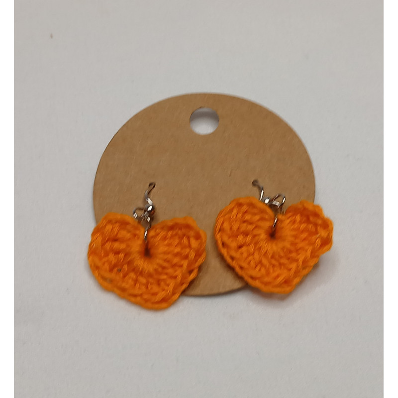 Earrings - Heart - Orange