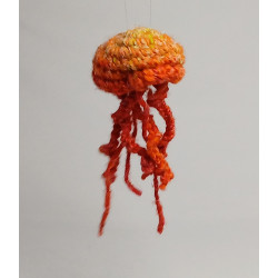 Jellyfish Hanging Decoration - Orange & Light Green & Red