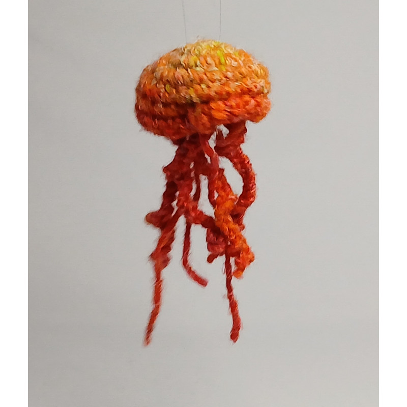 Jellyfish Hanging Decoration - Orange & Light Green & Red