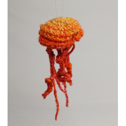 Jellyfish Hanging Decoration - Orange & Light Green & Red