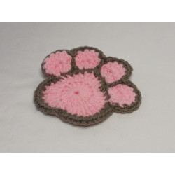 Paw Coaster - Pink & Grey