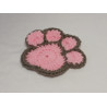 Paw Coaster - Pink & Grey