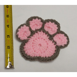 Paw Coaster - Pink & Grey