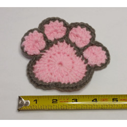 Paw Coaster - Pink & Grey