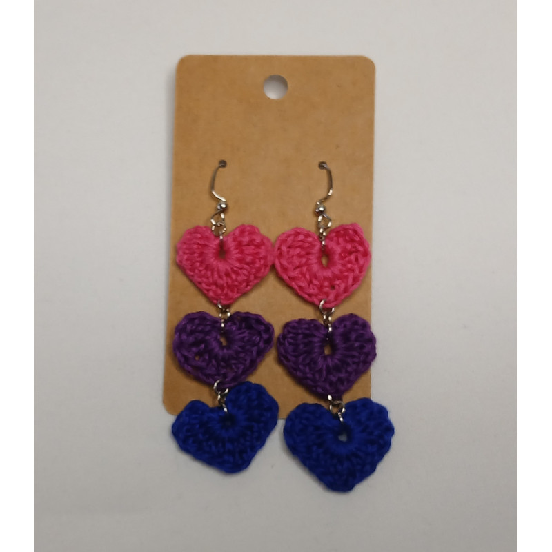 Pride Heart Earrings - Bi