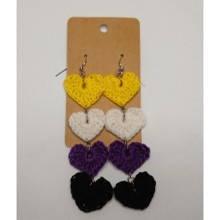 Pride Heart Earrings - Nonbinary