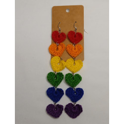 Pride Heart Earrings - Rainbow