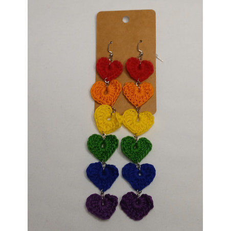 Pride Heart Earrings - Rainbow