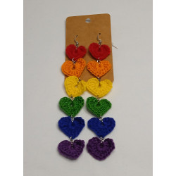 Pride Heart Earrings - Rainbow