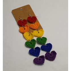 Pride Heart Earrings - Rainbow