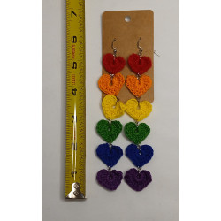 Pride Heart Earrings - Rainbow