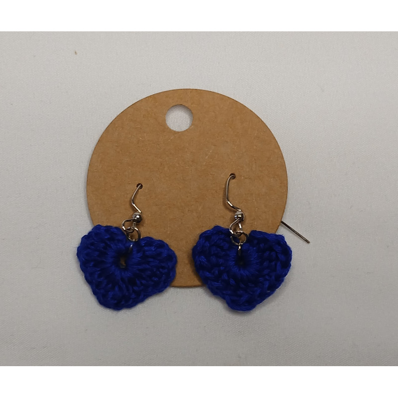 Earrings - Heart - Dark Blue