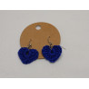 Earrings - Heart - Dark Blue