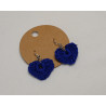 Earrings - Heart - Dark Blue