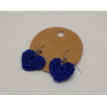 Earrings - Heart - Dark Blue