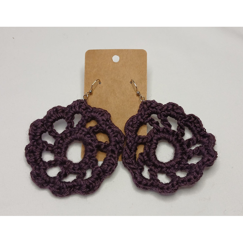 Earrings - Mandala - Dark Purple (Extra Large)