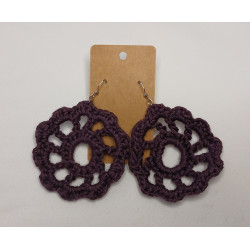 Earrings - Mandala - Dark Purple (Extra Large)