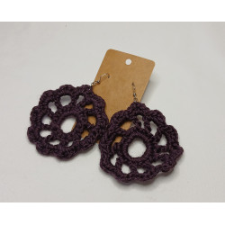 Earrings - Mandala - Dark Purple (Extra Large)