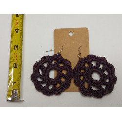 Earrings - Mandala - Dark Purple (Large)