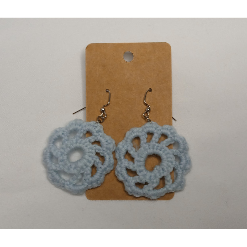 Earrings - Mandala - Light Blue (Large)